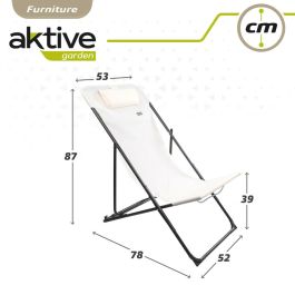 Tumbona reclinable Aktive Blanco 53 x 87 x 78 cm (4 Unidades)