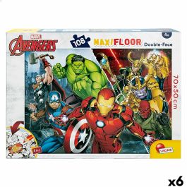 Puzzle Infantil The Avengers Doble cara 108 Piezas 70 x 1,5 x 50 cm (6 Unidades)