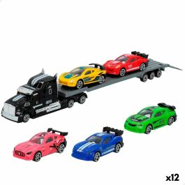 Camión Portavehículos y Coches Speed & Go 28 x 5 x 4,5 cm (12 Unidades)