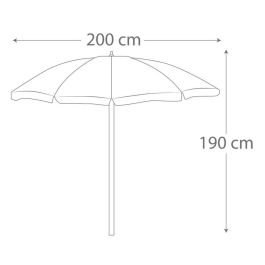 Sombrilla Aktive 200 x 190 x 200 cm (12 Unidades)