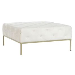 Banqueta DKD Home Decor Blanco Dorado Metal 100 x 100 x 45 cm Precio: 159.50000022. SKU: B168PDX6LP