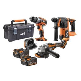 Pack taladro de percusión + perforador BL + amoladora 125 BL - AEG POWERTOOLS - Con baterías y caja de almacenamiento de 37 L Precio: 549.49999951. SKU: B1DFBF4LVK