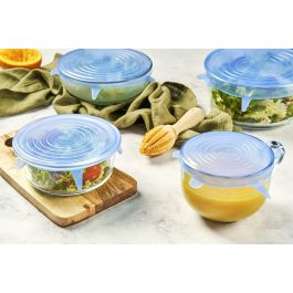 Quttin Set de 6 Tapas de Silicona Adaptables 25 cm Ancho x 26 cm Largo x 2 cm Alto (12 Unidades)