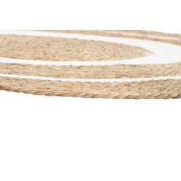 DKD Home Decor Alfombra de Poliéster y Fibra Natural Blanco 100 x 100 x 0.5 cm