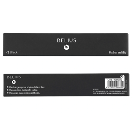 Belius Recambio Roller Negro Punta Media 0.7 mm Caja 3 Unidades Tinta Alemana