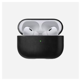 Nomad Modern Leather Case AirPods Pro 2 - Funda de cuero y microfibra con exterior de policarbonato, negro