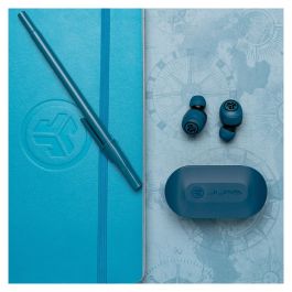 JLab GO Air True Auriculares Inalámbricos Bluetooth 5.0 IP44 Azul, Hasta 20h Batería con Estuche de Carga, Almohadillas Silicona 3 Tamaños