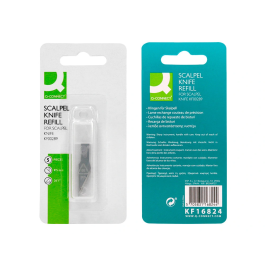 Q-connect Repuesto Bisturí Compatible KF00289 Blister 5 Unidades Cuchillas Acero 6mm