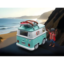 Playmobil Volkswagen T1 Camper Furgoneta Retro con Tabla de Surf Juguete para +5 Años