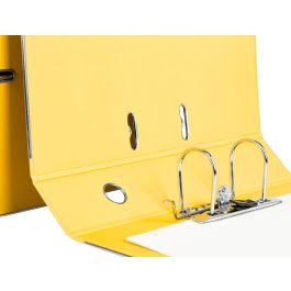 Archivador De Palanca Liderpapel Folio Documenta Forrado Pvc Con Rado Lomo 75 mm Amarillo Compresor Metalico 6 unidades