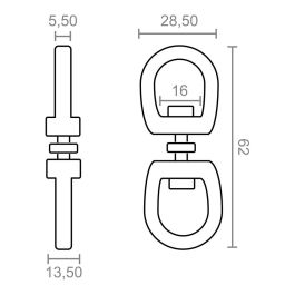 Edm Anilla Giratoria AP12 Acero Niquelado 16mm (5/8") 2 Unidades