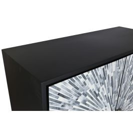 DKD Home Decor Aparador Moderno Negro Gris 2 Puertas 3 Estanterias 100 x 40 x 140 cm