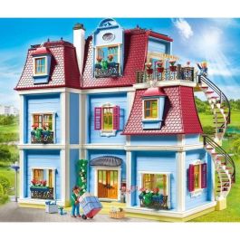 Playmobil 70205 Casa de muñecas La Maison Traditionnelle Gran Casa Tradicional con terraza, escalera, campana y 2 figuras 68x36x62 cm
