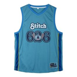 Camiseta de baloncesto Stitch Azul Unisex