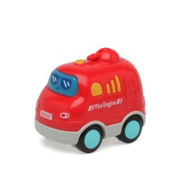 KioKids Camión de Bomberos de Juguete con Luz y Sonido, Pilas Incluidas, Rojo, para +12 meses