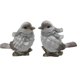 Figura Navidad Moderna DKD Home Decor Blanco Gris 7 x 12.5 x 13.5 cm (2 Unidades) Precio: 11.58999952. SKU: B1ANTWP7YC