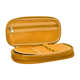 Liderpapel Estuche Portatodo Color Pop con Compartimento Extensible, 2 Cremalleras, Amarillo, 230x60 mm