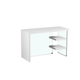 Escritorio DKD Home Decor Blanco Transparente Cristal Madera MDF 120 x 50 x 76 cm