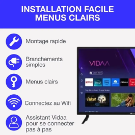 Continental Edison Televisor HD 32" (81 cm) Smart Vidaa Wifi Bluetooth CELED32SVHD25B6