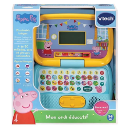 Vtech Mi Computadora Educativa Peppa Pig - Idioma Francés - 15 Actividades Lúdicas para Aprender Letras, Vocabulario y Números
