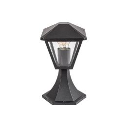 RABALUX RAB-7148 Báliza Lámpara de Pie Exterior Paravento 1xE27 IP44, Luminaria Jardín Aluminio Negro Cristal Transparente