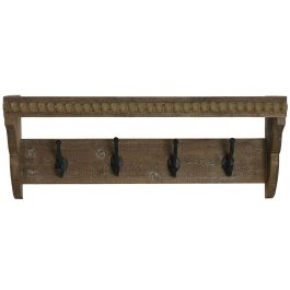 Perchero de Pared Home ESPRIT Marrón Negro Madera Metal 67 x 17 x 27 cm