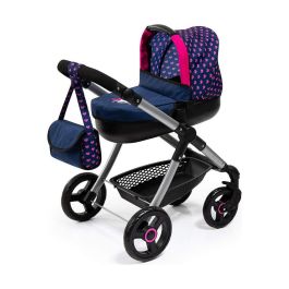 Coche muñecas stule pram azul marino 86x79x42 cm