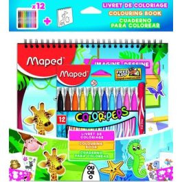 Rotulador Fibra Maped Color´Peps Jungle Estuche De 12 + Cuaderno Actividades (Set de 12) Precio: 100.88999965. SKU: B1DC2GAYRG