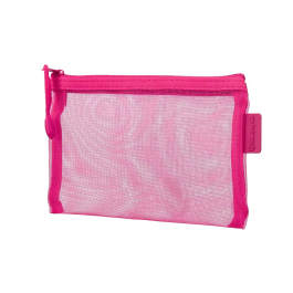 Liderpapel Bolsa Zipper Bag Poliéster Transpirable Multiusos DIN A6 Rosa