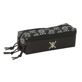 Safta Estuche Escolar Portatodo Triple con 3 Cremalleras Goma Elástica One Piece Pirates Oficial Dimensiones 85x60x220 mm