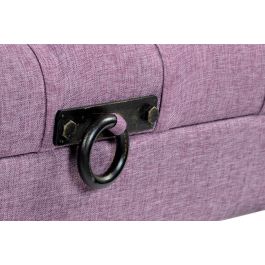 DKD Home Decor Descalzadora Chic Fucsia con Tapizado Poliéster, Estructura de Metal y MDF, Medidas 102x42x40.5 cm para Dormitorio