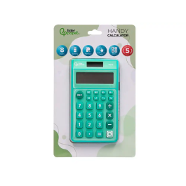 Liderpapel xf13 Calculadora de Bolsillo 8 Dígitos Solar y Pila 115x65x8 mm Color Verde