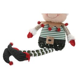 DKD Home Decor Figura Navidad Elfo Tradicional Verde Rojo Poliéster 55 cm Alto Pack 4 Unidades Surtidas