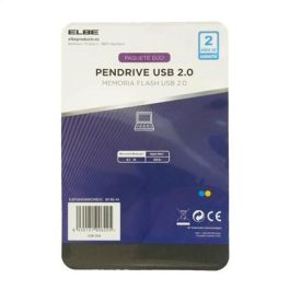 Pack De 2Ud. Pendrive 64Gb Usb2.0 Azul-Amarillo ELBE USB-264