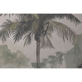 DKD Home Decor Cuadro Oriental Paisaje Palmeras Lino Abeto Verde Azul 80 x 120 x 3 cm (2 Unidades)
