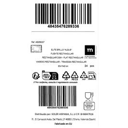 La Mediterranea Bandeja Rectangular Albus 20 x 13 cm (24 Unidades)