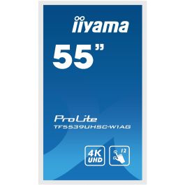 iiyama TF5539UHSC-W1AG Monitor Táctil 55" 4K Ultra HD LED IPS Blanco, HDMI+DP, Multitáctil 15 puntos