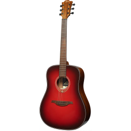 LAG Guitarra Acústica Dreadnought Edición Limitada Red Burst