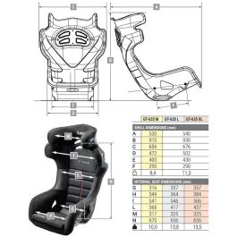 Sabelt GT635 FIA 8862-2009 Asiento Fibra de Carbono Carcasa Talla L