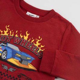 Cerdá Sudadera Hot Wheels Cotton Brushed para niño 8 años - Color Rojo Oscuro
