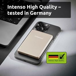 Intenso MW5000 7344021 Powerbank MagSafe 5000 mAh Inalámbrico Magnético Carga Rápida USB-C 20W Champán para iPhone