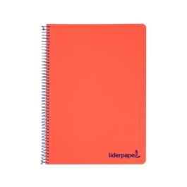Liderpapel Cuaderno espiral micro wonder A5 120h 90gr cuadro 5mm tapa plástico 6 bandas 6 taladros color rojo