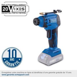 Compresor portátil - SCHEPPACH - 20V IXES - Display LED - 7 barras - 6 accesos incluidos - sin batería ni cargador - C-AC20-X