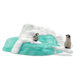 SCHLEICH- Familia de pingüinos en el témpano de hielo- 42661- Gama Wild Life