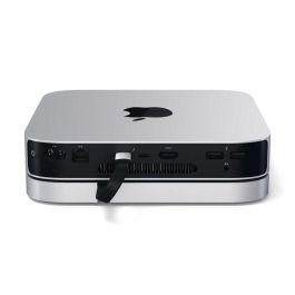 Satechi Hub y Soporte de Aluminio Tipo C para Mac Mini con USB-A, USB-C, HDMI, Ethernet y Jack 3.5mm Plateado/Negro