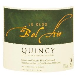 Clos Bel Air 2020 Quincy - Vino blanco del Loira