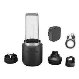 Kitchenaid Batidora de Vaso Inalámbrica 12V con Batería, Accesorios, Color Negro Mate