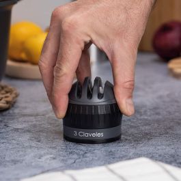 3 Claveles Afilador de Cuchillos con Ventosa de 3 Pasos: Diamante, Carburo y Cerámica para Afilado Grueso y Fino