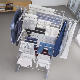 Tendedero Plegable Vertical con Ruedas Folver InnovaGoods 24 Barras Tendedero Plegable Vertical con Ruedas Folver InnovaGoods 24 Barras