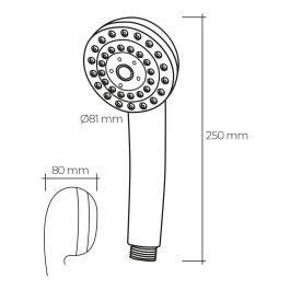 Edm Mango de ducha anticalcáreo clásico 5 funciones color cromo ø8,1x8x25cm ABS